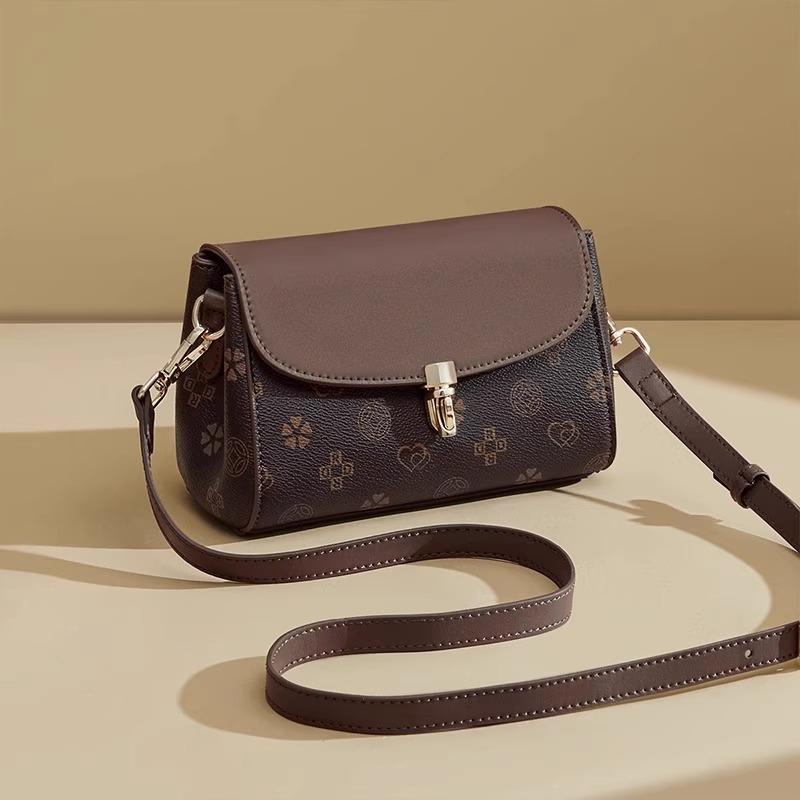 Versatile Single-shoulder Crossbody Women's Bag, Retro Printed Messenger Bag, Fashionable and Casual Small Square Bag for Women