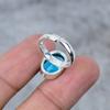 Blue Topaz Gemstone Handmade 925 Sterling Silver Jewelry Ring Size 10 M-266