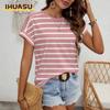 Women's Fashion Casual O-Neck Short Sleeve Blouses & Shirts