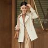 Women's Double-Breasted Belted Short Trench Coat