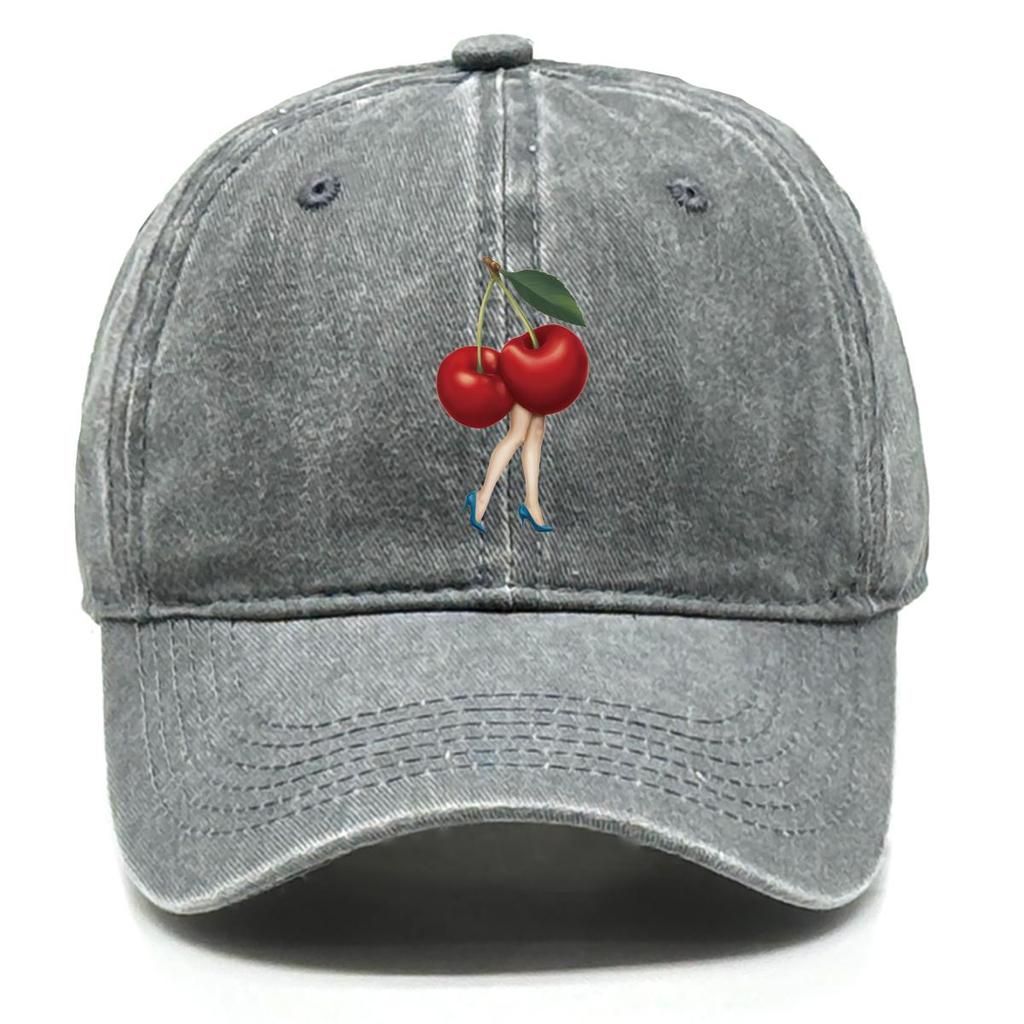 Kirsche High Heels Print Snapback Sonnenhut, Frucht Trucker Cap Solider Roher Schirm Sonnenschutz Sonnenblende Verstellbare Baseballkappe