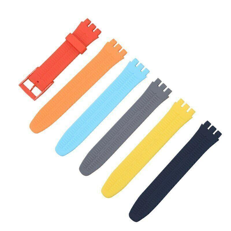Silicone Unisex Sport Strap Classic Watch Band For Swatch Jelly Skin 19mm 17mm