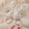 Crochet Baby Crochet Rattle Wood Ring Knitting Gym Toy Cartoon Bunny Rattles Toys  0-12 Months