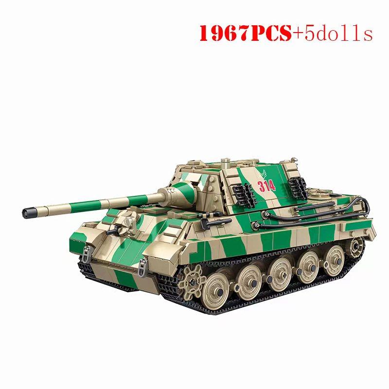 

WW2 Military Jagdtiger Hunting Tiger Tank Building Blocks German Armored Vehicle Army Soldier Bricks Toy Children Birthday Gifts 37CM