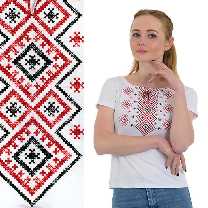 Tricou Ethno cu ornament brodat pentru femei.