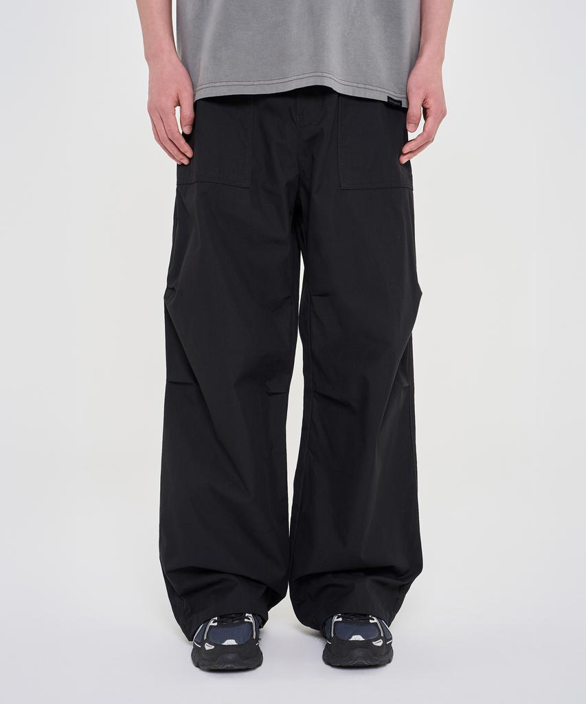 Syupeodeulai Woven Parachute Pants Black Sdulwcq40Blk