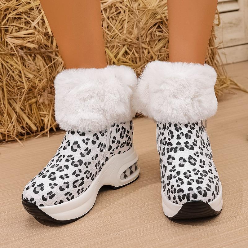 Snow boots for women, winter fur short tube with fleece warm cotton boots with fleece short boots