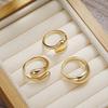 Gold Smooth Geometric Open Rings Set For Women Exaggerated Metal Irregular Thick Chunky Ring Trendy Jewelry Gifts