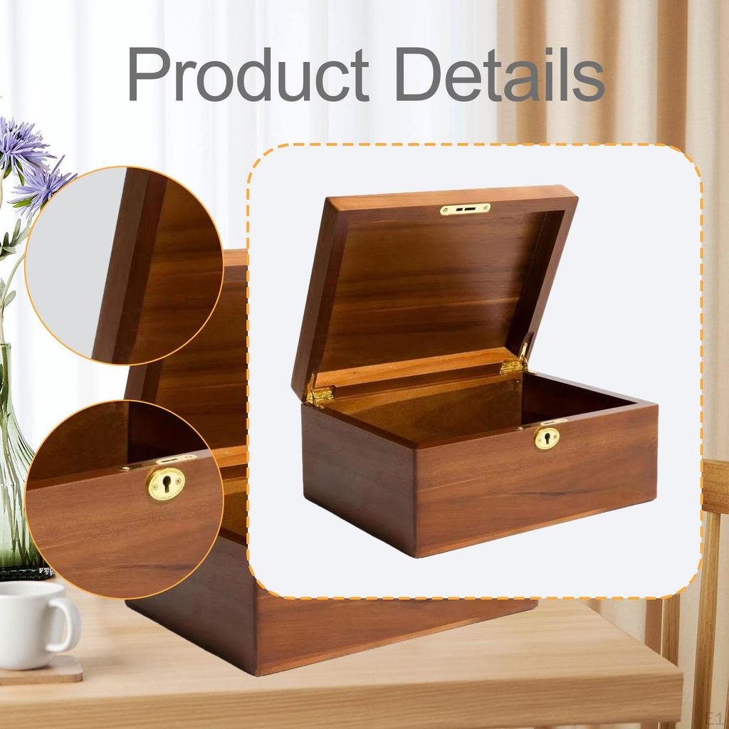 Vintage Decorative Box Handmade Wooden Gift Chest Keepsake for Keepsakes Indoor Outdoor