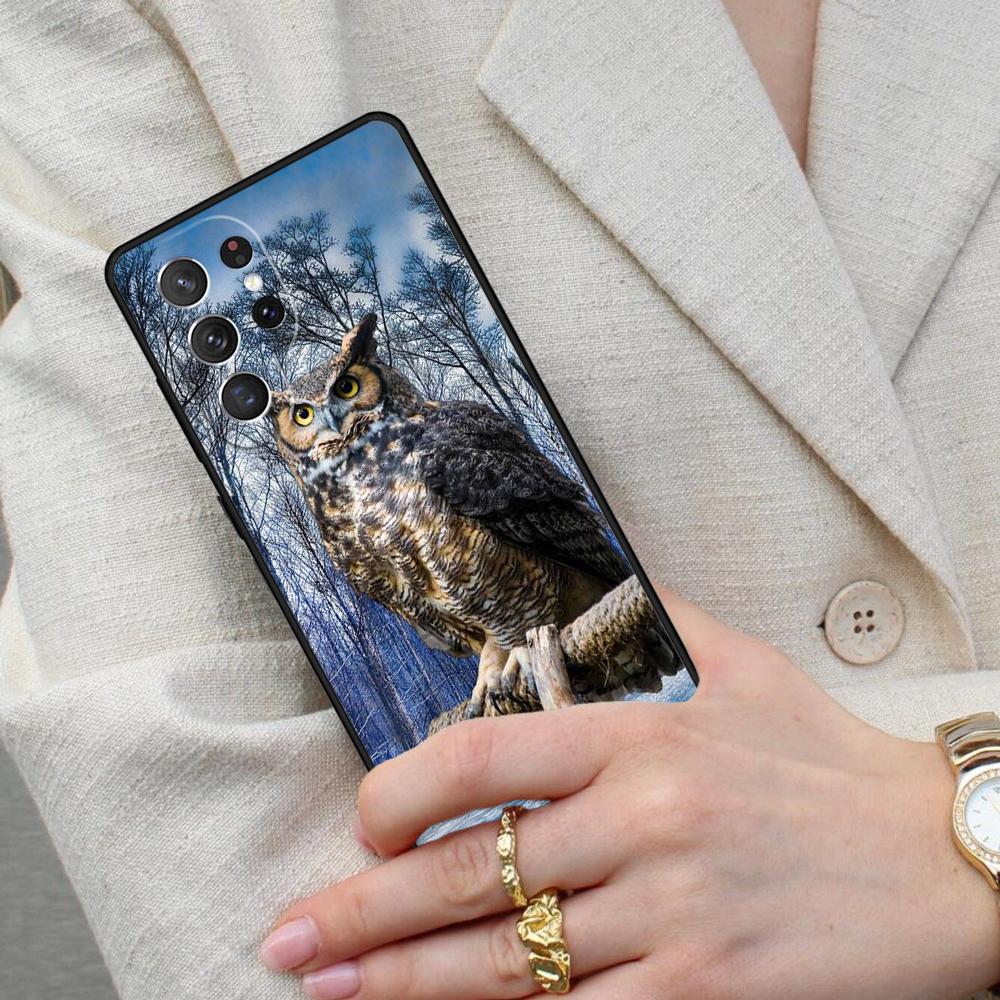 Owl Animal Pattern Cell Phone Case for Samsung Galaxy S26 Ultra S25 S24 S23 S22 S21 S20 Note10 Cover