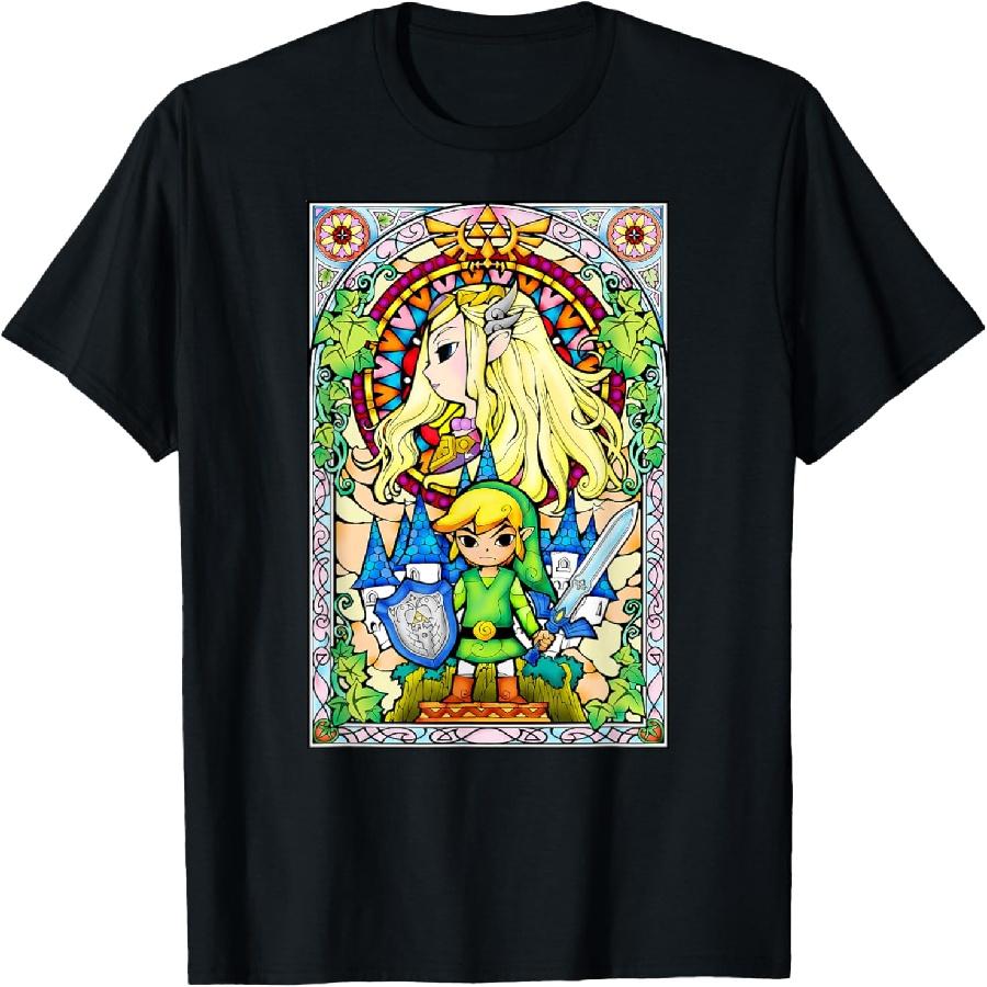 

Legend Of Zelda Wind Waker Stained Glass Graphic T-Shirt T-Shirt XXXXXL чорний