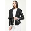 Womens Jacket Belted Plus Large Big Size Genuine Leather Women's Jacket