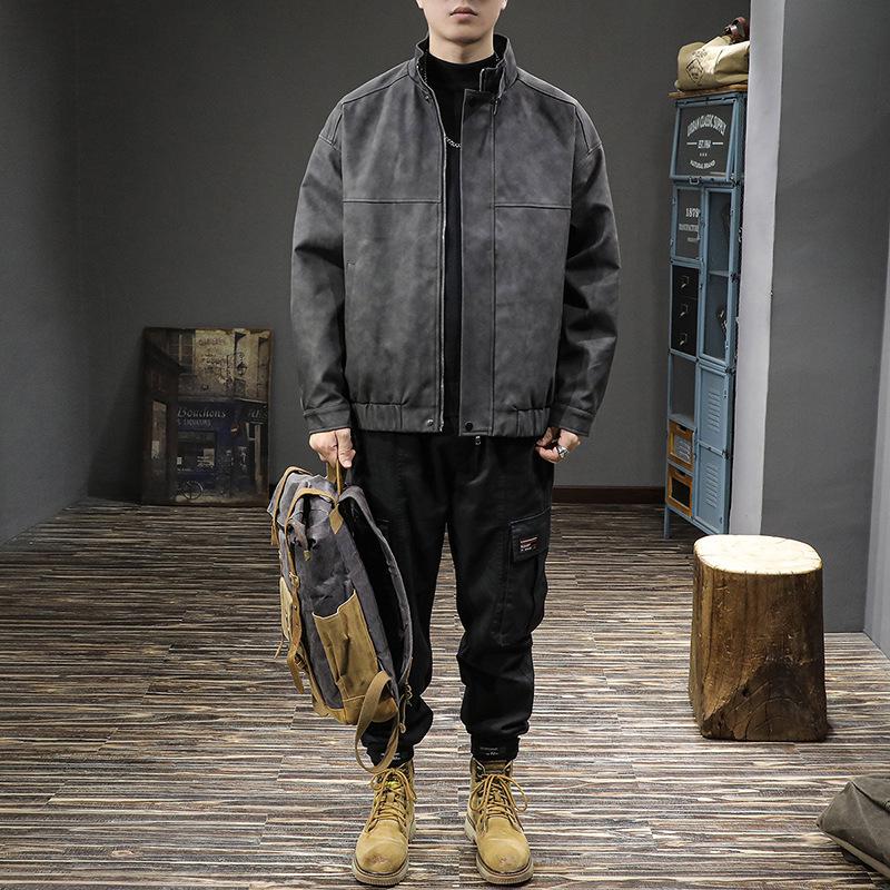 Men's High-End Retro Leather Motorcycle Jacket - American Style, Casual PU Outerwear
