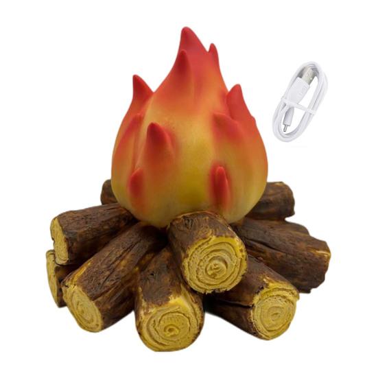 Flackernde Flammen-Effekt LED-Licht Nachtlicht mit einstellbarer Helligkeit Tragbares Fake-Lagerfeuer Weihnachtstisch