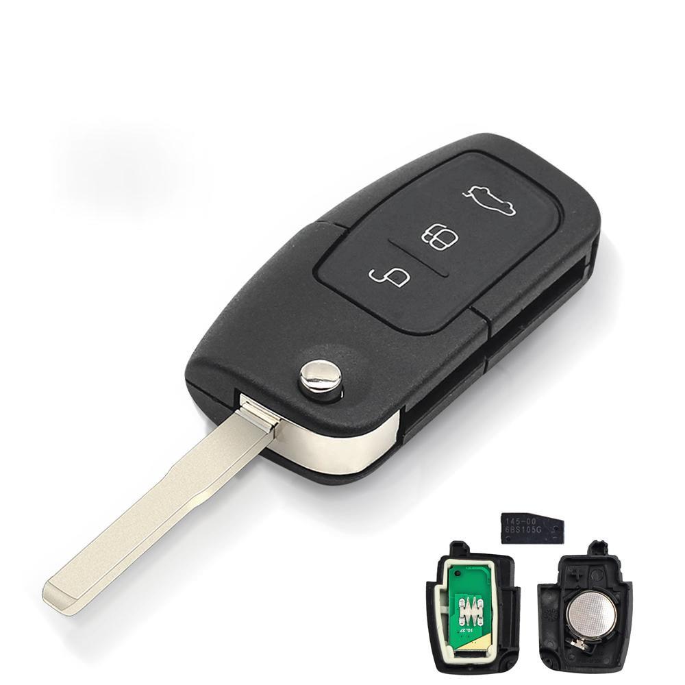 KEYYOU Car Remote Key DIY For Ford Fusion Focus Mondeo Fiesta Galaxy HU101 FO21 Blade Vehicle Flip Key 4D60 4D63 Chip 80/40 Bit
