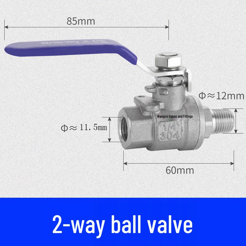 304 Stainless Steel Threaded Ball Valve - Available in 1/2, 3/4, 1, 1.5 Inch Sizes