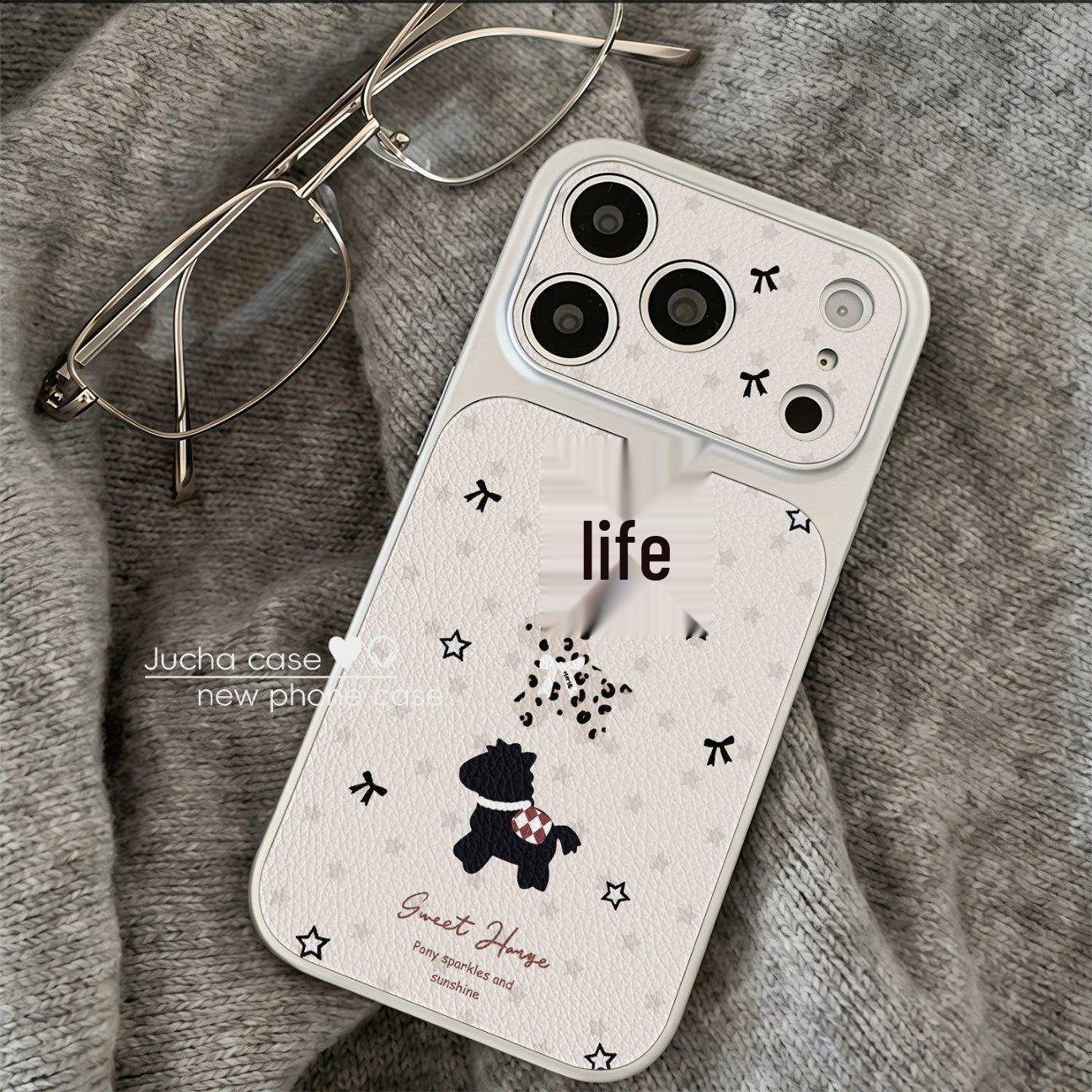 

Star Little Horse Full Coverage Case for Apple Series: Fits 11, 13, 15, 16, 17 Pro Max - Silver Frame, Cute Design iPhone 12 Pro Max