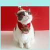 Weihnachts-Haustierschal- und Hut-Set mit Cartoon-Rentier für kleine Hunde und Katzen