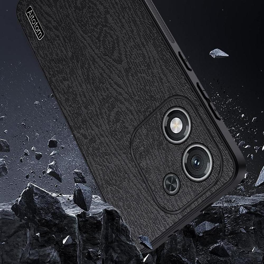 For Honor X70i Case Wood Texture PU Leather Coated PC TPU Phone Cover