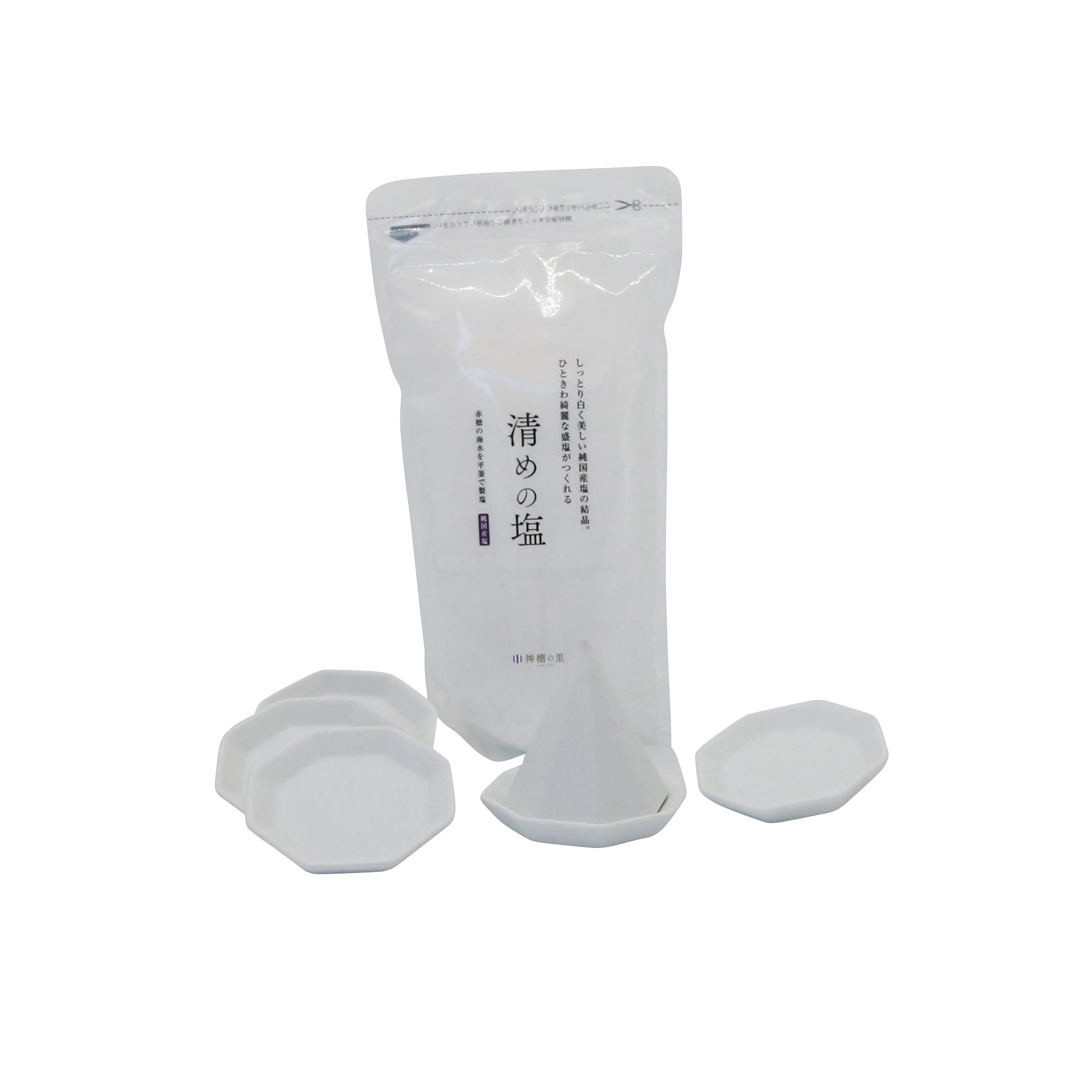 

Камидана но Сато (Камидана но Сато) [Эксклюзив для Amazon.co.jp] Восьмиугольный набор для соли Камидана но Сато (Маленький) + Очищающая соль (500г) 209748 Белый