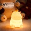 Warmer Schein Schlafzimmer Dekoration Niedlicher Nilpferd Nachtlicht, Tipp-Steuerung, 2 Helligkeitsstufen Quetschbar Nachttischlampe, USB Auto-Aus-Timer Wiederaufladbar Kinderzimmer