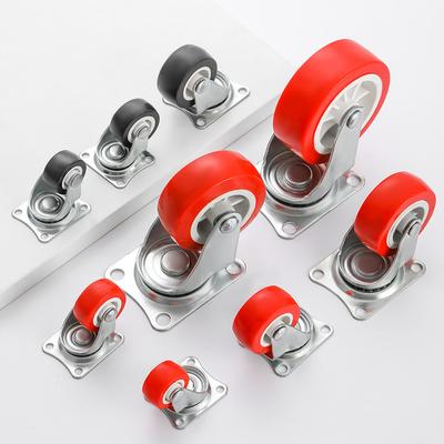 Car Heavy Duty Swivel Castor Silent Trolley 360 Degrees Swivel 1.5 Inch Red Wheels for Car Tool Platform Trolley Accessorie Tool
