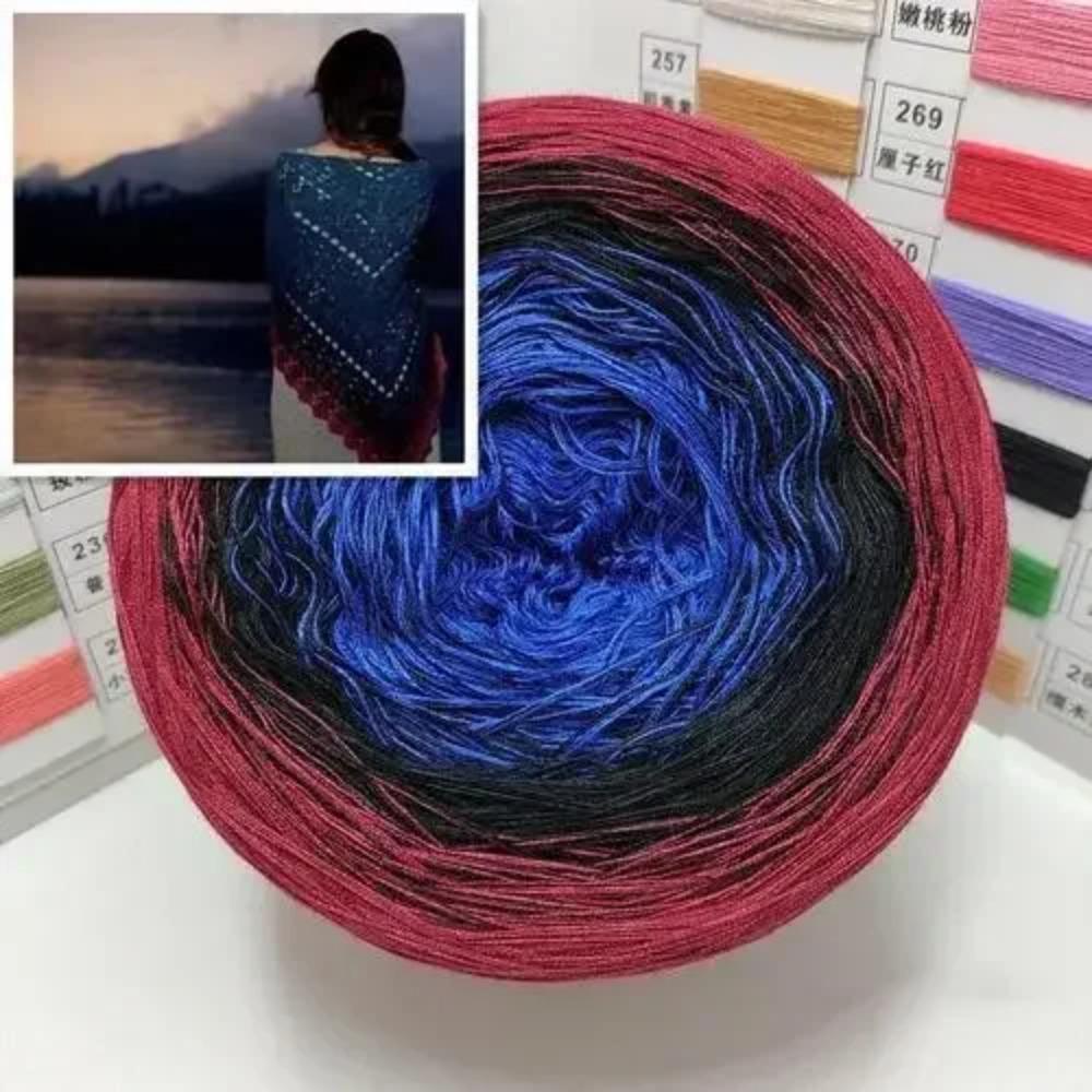 300g/pcs Colorful Pure Cotton Cake Gradient Cotton Rainbow DIY Scarf Shawl Skirt Wool Yarn Crochet