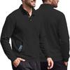 Polyester Long Sleeve Polo Shirt With Stand Collar And 3d Pocket For Casual Urban Men