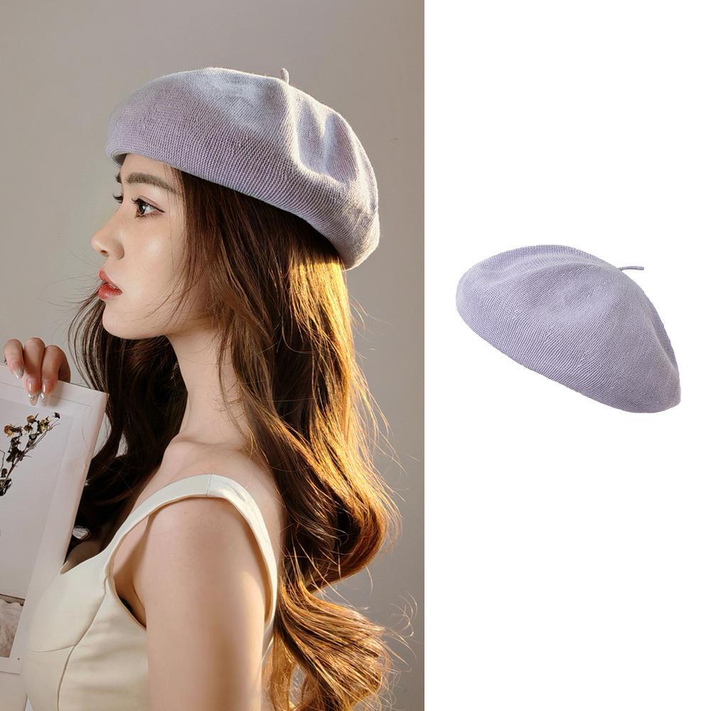 Beret Women Painters Cap Cotton Deep Brim Knitted Breathable Casual Spring Autumn Hats For Women New