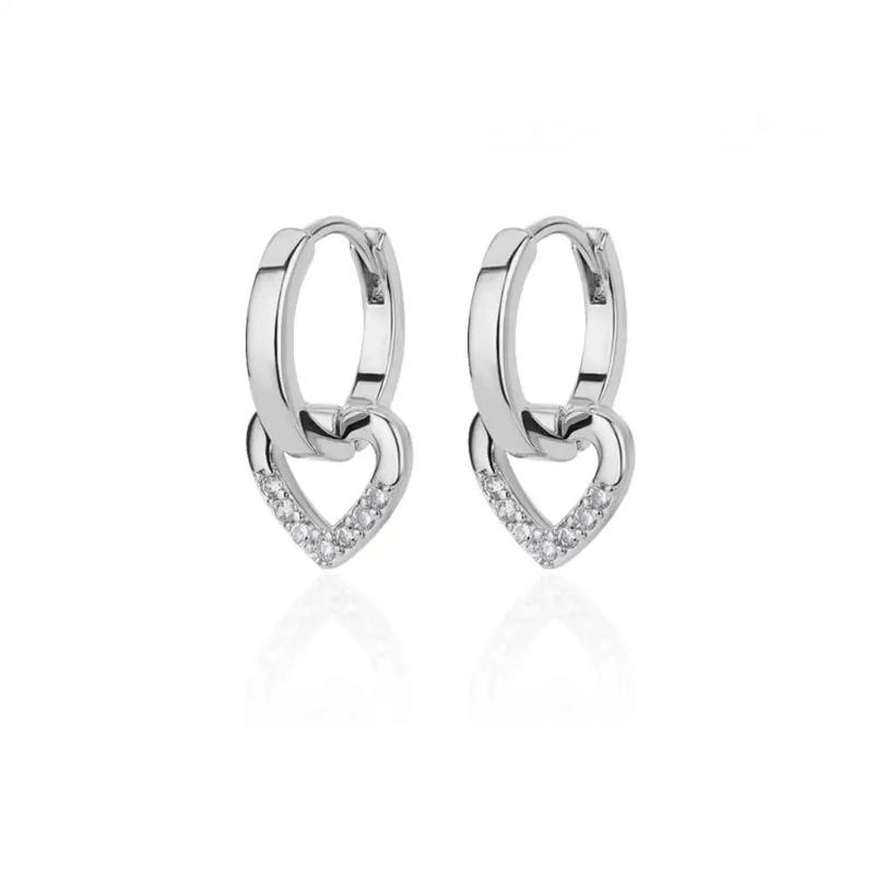 Zircon Heart Pendientes Earring For Women Stainless Steel Gold Color Piercing Earring 2025 Trend Jewelry aretes Accesorios mujer