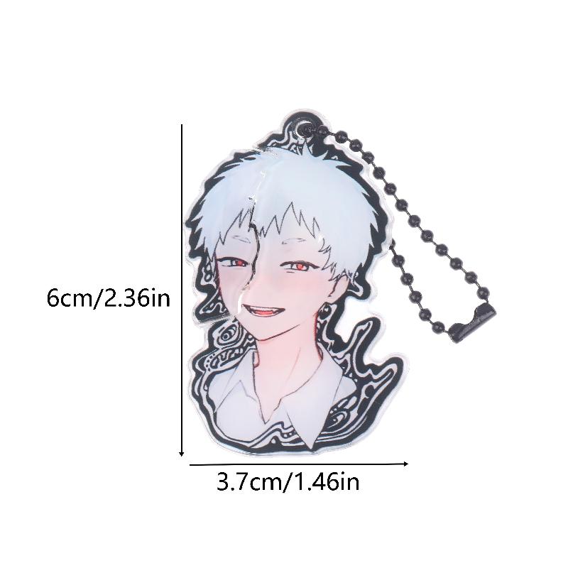 1/2Pcs The Summer Hikaru Died Tsuji Nakayoshi Keychain Anime Acrylic Pull-Out Tear Keyring Creative Key Holder Phone Pendant