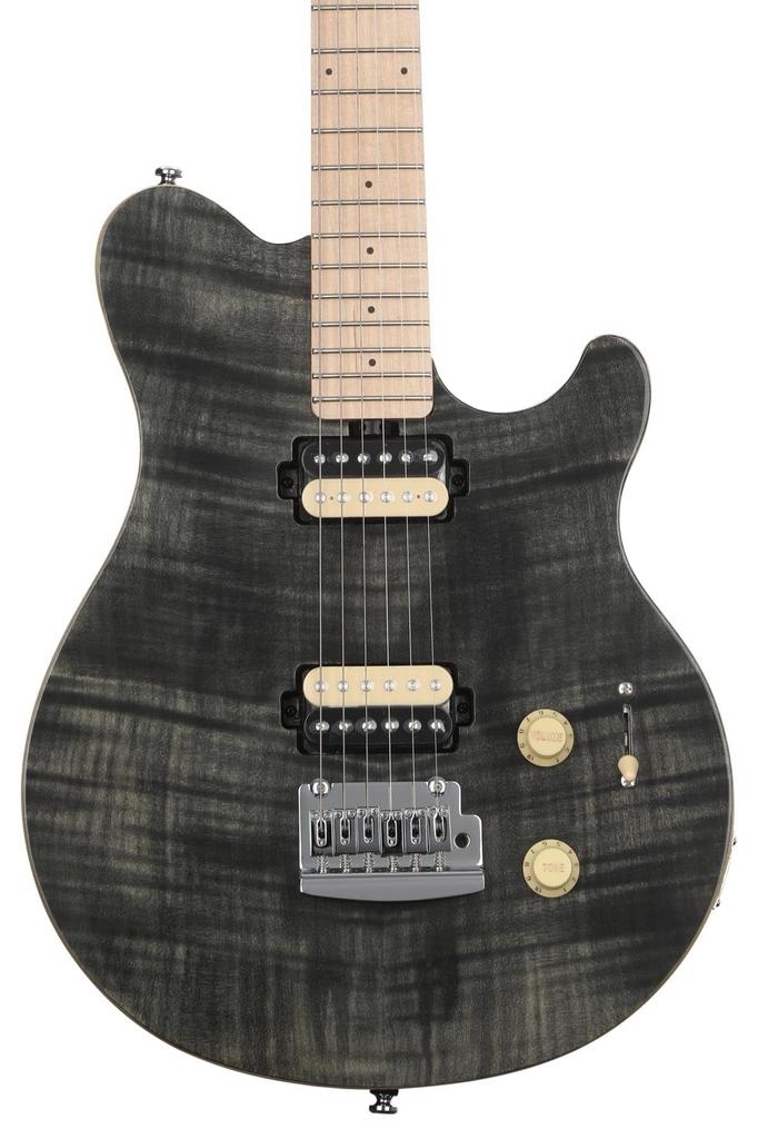 Electric Guitar Sterling By Musicman SUB AXIS FLAME TOP Axis Trans Black AX3FM-TBK-M1