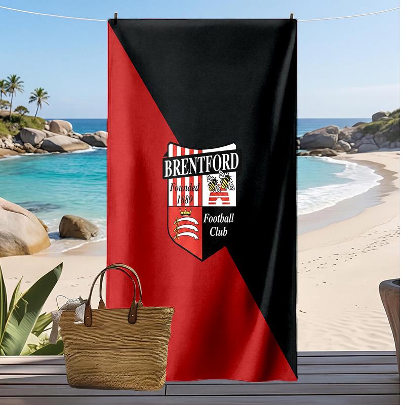 Toalla de Playa con Estampado de Fútbol del Brentford, Toalla Grande Suave de Secado Rápido para Playa, Camping, Natación