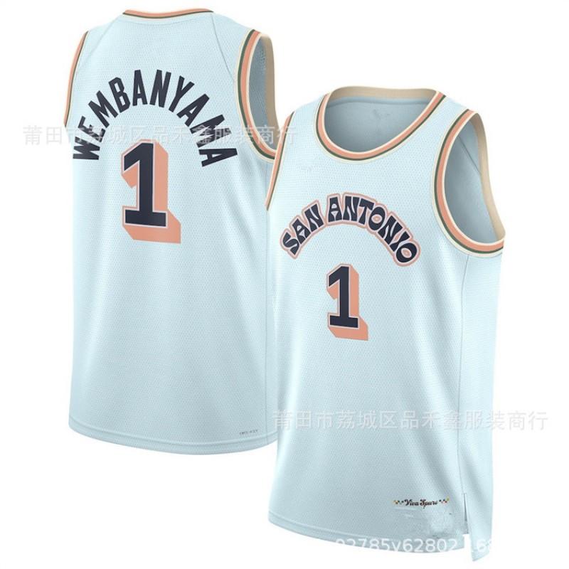 Mens NBA City Edition Basketball Jersey Cotton Team Apparel Lakers Nuggets Heat Wolves Knicks Spurs Grizzlies Suns