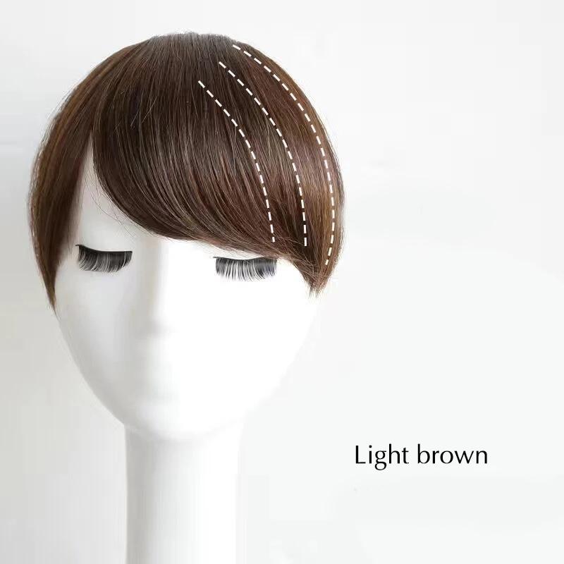 Lang klips foran Hår Bang Side Bangs Forlengelse av håret Ekte naturlig syntetisk smell Hårstykke
