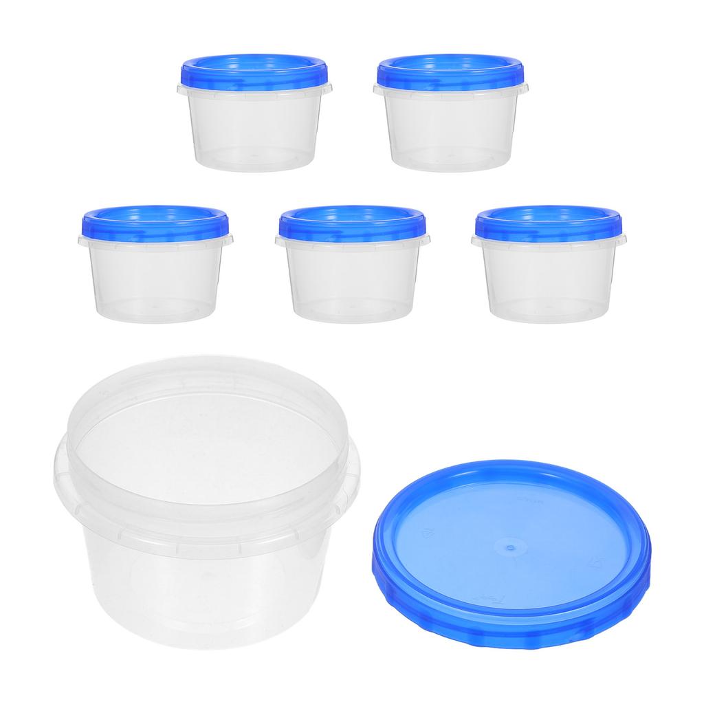 6Pcs Round Airtight Food Storage Containers Plastic Clear Lids Stackable Fridge Organizer Reusable Fruit Vegetable Preservation