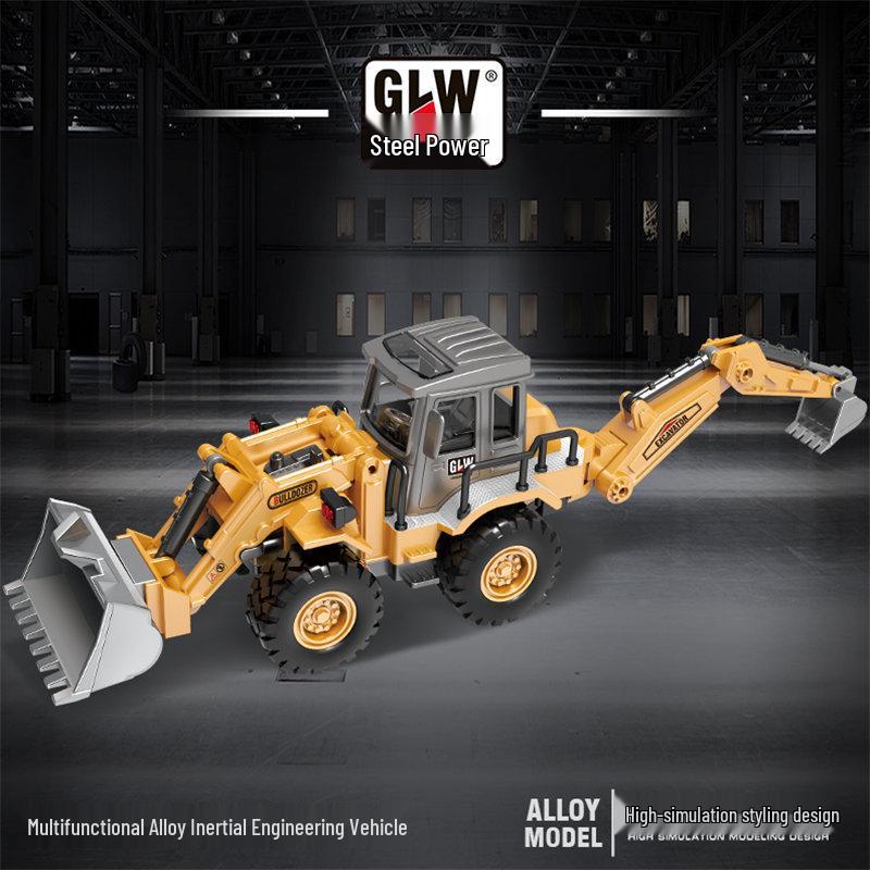 

Inertial Alloy Bulldozer-Excavator Model Toy for Kids