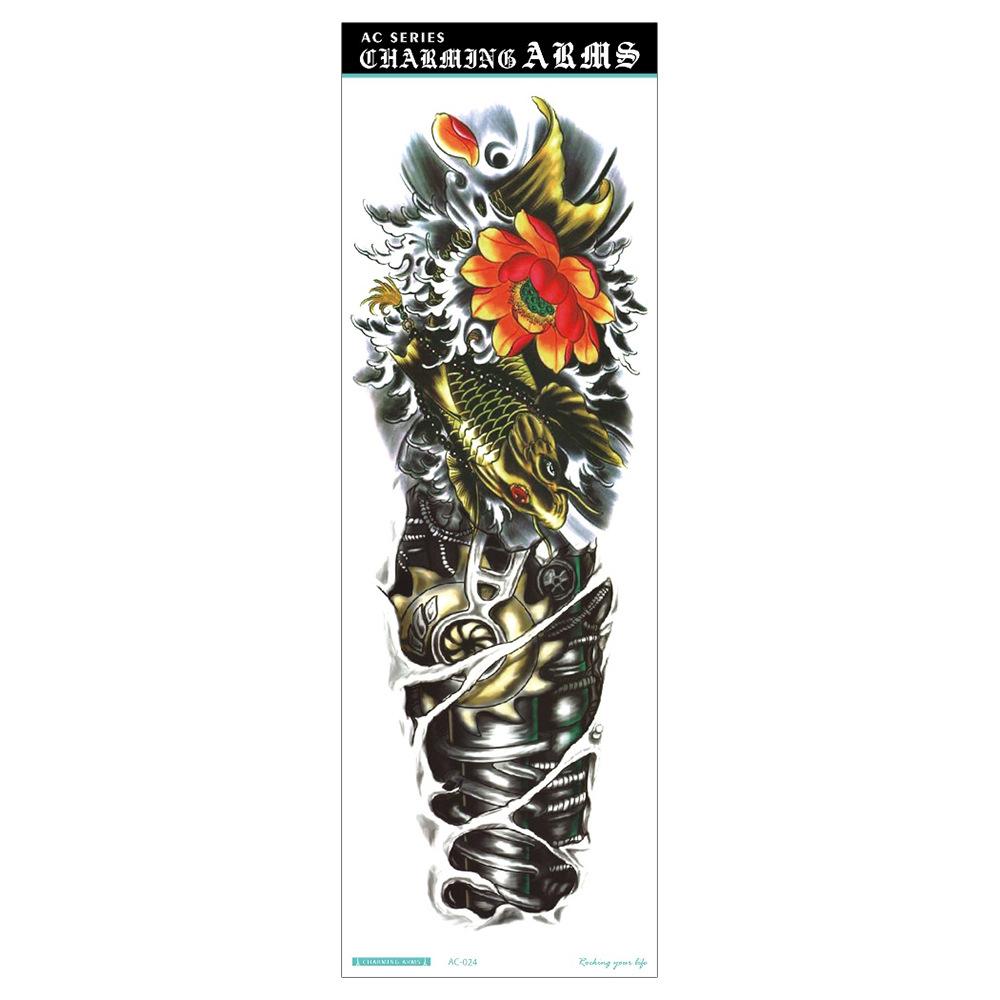 Waterproof Full Arm Tattoo Sticker - Trendy Floral Design