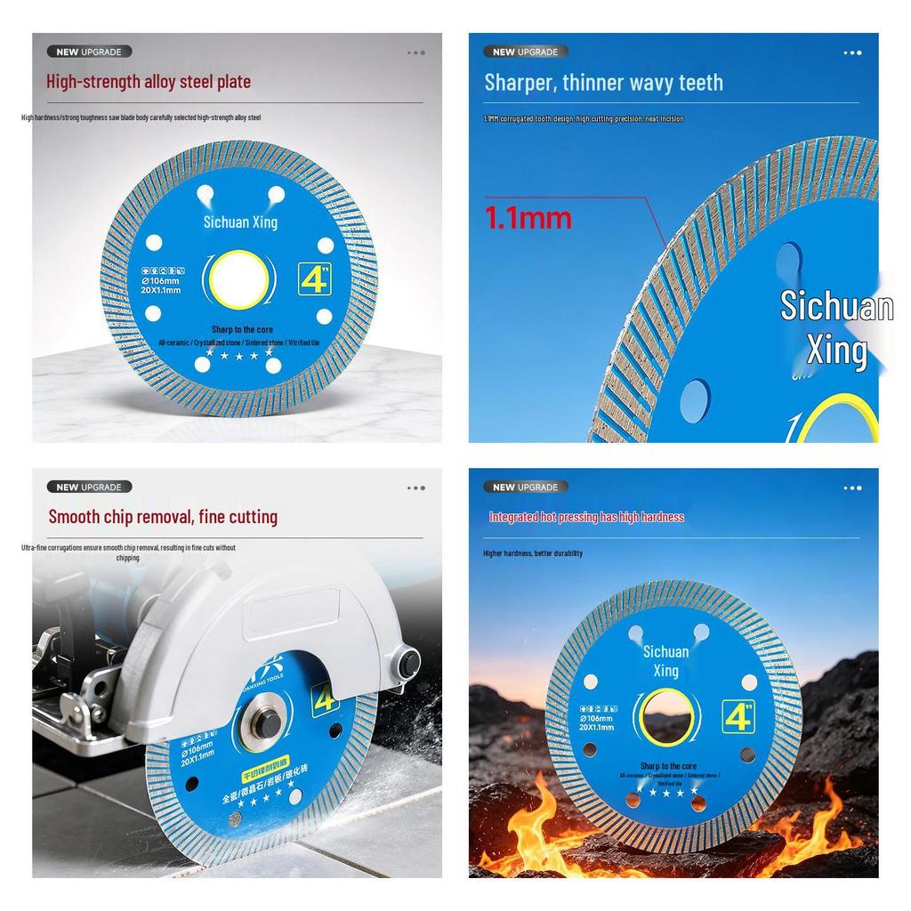 Ultra-Thin Diamond Saw Blade for Chipping-Free Cutting of Porcelain, Vitrified Tile, and Marble