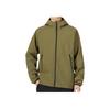 Adidas Solid Color Sleeve Print Logo Zip Hoodie Jacket Men Outerwear Military-Green HN2057
