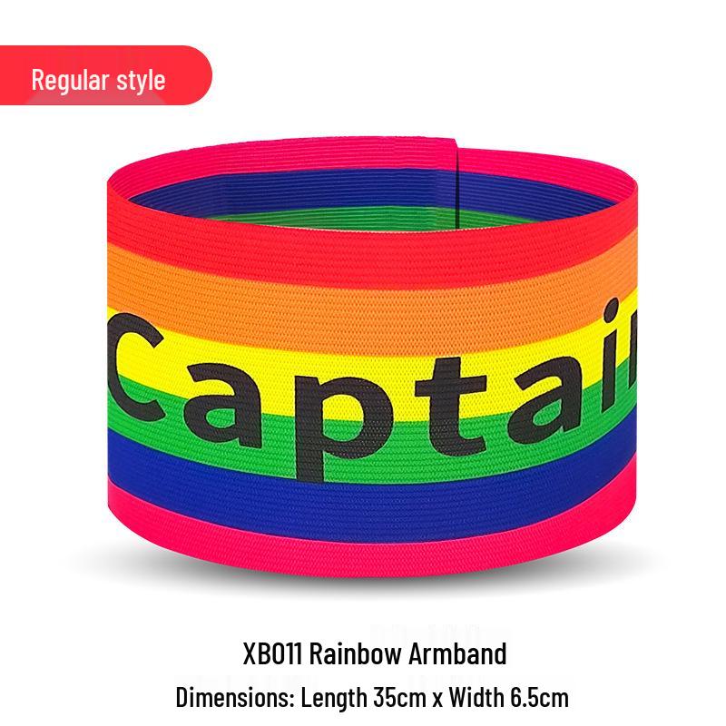 Elastic Rainbow Captain Armband with Velcro C Logo for Adults