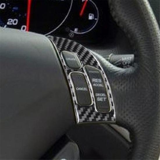 Carbon Fiber Interior Steering Wheel Button Cover Trim For Acura TSX 2004-2008