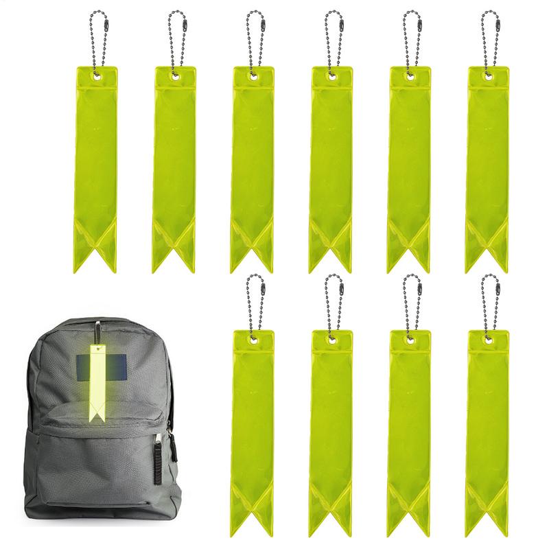 10Pcs Safety Reflector Pendant Clothing Safety Reflective Keychain Pendant Lightweight Portable Outdoor Tool For Running Cycling