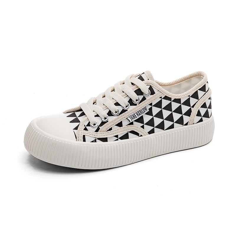 

Low-top niche biscuit shoes 2025 new spring and summer canvas shoes female students ins versatile small fragrant small white shoes 40
