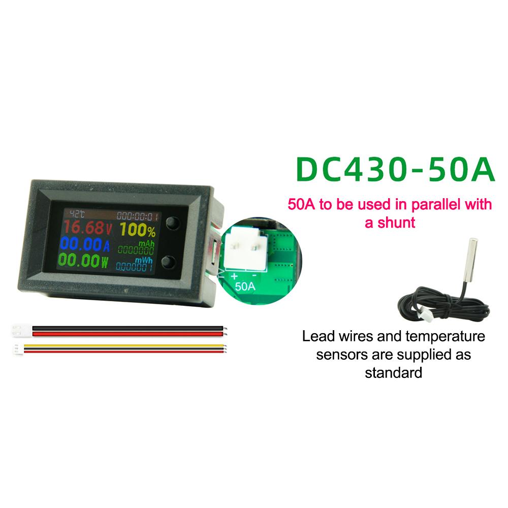 DC 4-30V 10A Digital Voltmeter Ammeter Power Energy Voltage Wattmeter Kwh Temperature Meter Electric Energy Frequency Meter