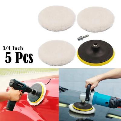 Kit de polimento de 5 peças para polidor 3/4/6/5 polegadas almofada de polimento esponja de enceramento de carro disco de lã roda cuidados com a pintura automotiva discos de polimento