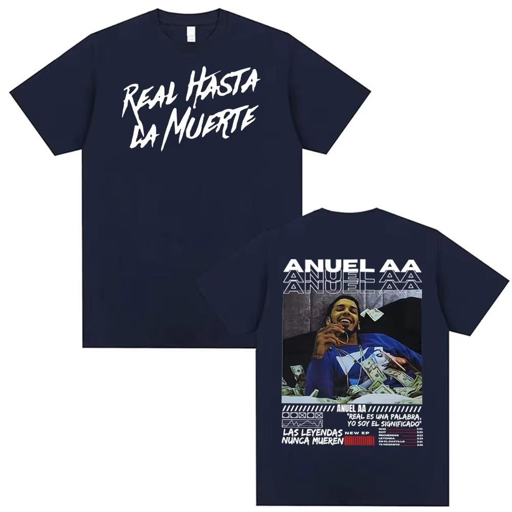 

Rapper Anuel AA Real Hasta La Muerte Graphic T Shirt Men s Women Clothing Cotton 90s Vintage T-shirt Unisex Casual Loose T-shirt 4XL