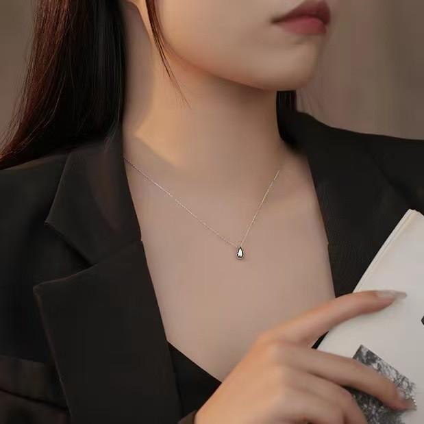 Титановая сталь Капельное ожерелье Для женщин С неправильной цепью Летние Роскошные украшения серебряный