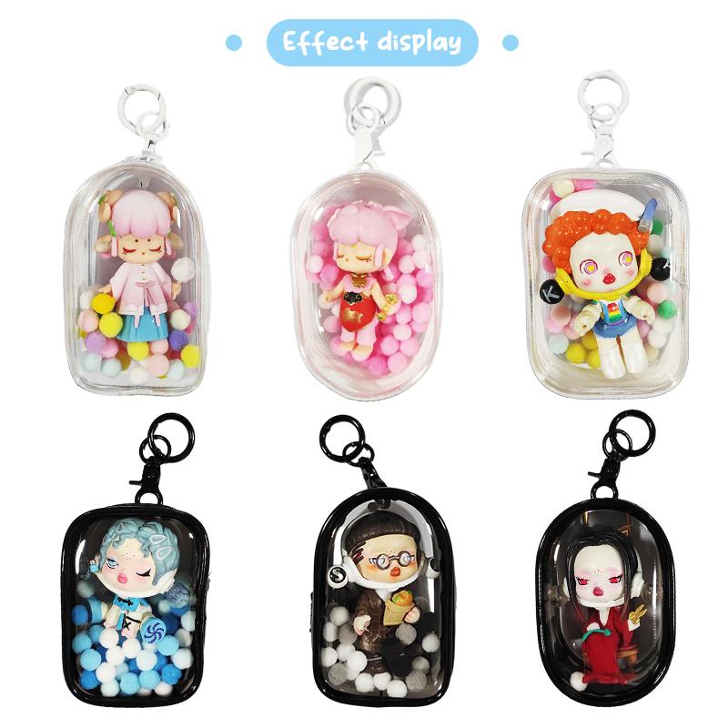 Mini Anime Doll Display Bag Transparent Coin Purse Pouch Organizer Case Wallet Key Lipstick Earphone Storage Bag
