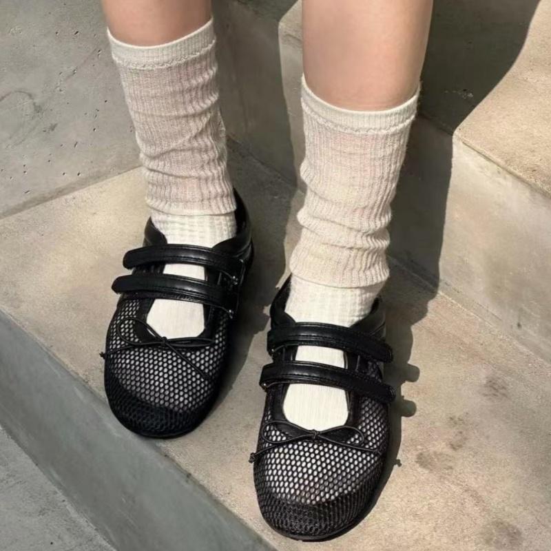 

2025 Новые сетчатые женские балетки Летние неглубокие дышащие женские балетки Мэри Джейн Одинарные сетчатые женские туфли 39 чёрный